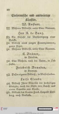 Einheimische und auswärtige Künstler