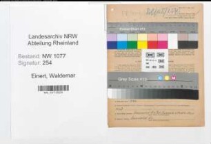 Entnazifizierung Waldemar Einert , geb. 04.06.1903 (Polizist)