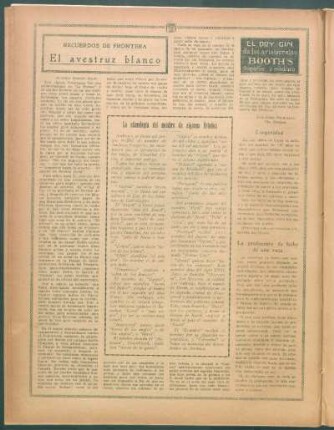 El avestruz blanco : Recuerdos de frontera
