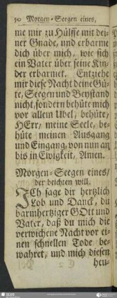 Morgen-Seegen eines, der beichten will