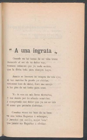 "A una ingrata"