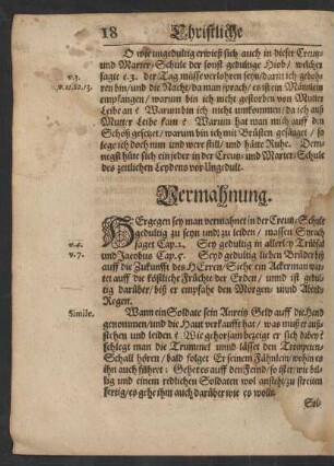 Vermahnung.