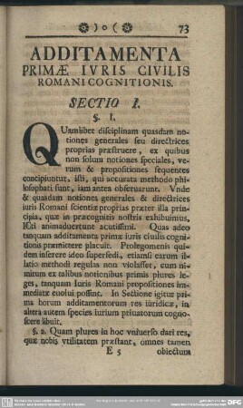 Additamenta Primae Iuris Civilis Romani Cognitionis