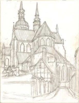 Wach, Hugo; Stralsund; Marienkirche - Perspektive