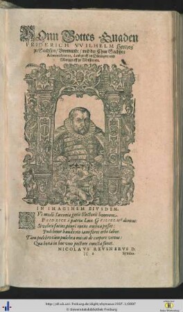 Vonn Gottes Gnaden Friderich Wilhelm Hertzog zu Sachssen …