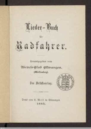Lieder-Buch für Radfahrer