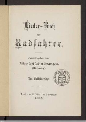 Lieder-Buch für Radfahrer