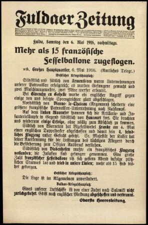 Ausgabe vom Samstag, den 06. Mai 1916.