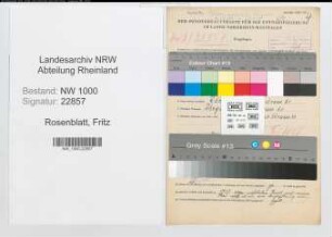 Entnazifizierung Fritz Rosenblatt, geb. 10.12.1910 (Polizeibeamter)