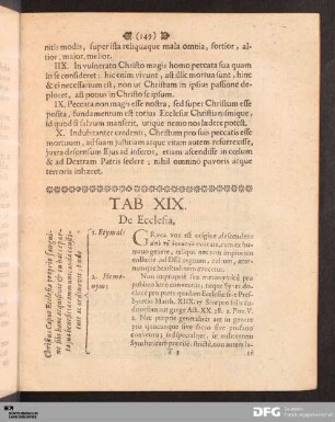Tab. XIX. De Ecclesia.
