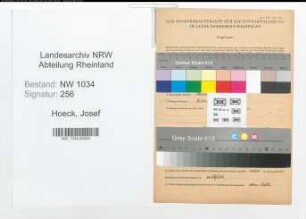 Entnazifizierung Josef Hoeck , geb. 19.09.1911 (Major)