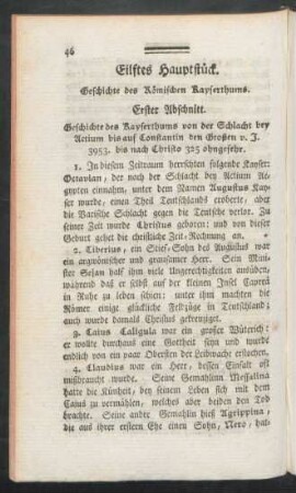 Eilftes Hauptstück. Geschichte des Römischen Kayserthums