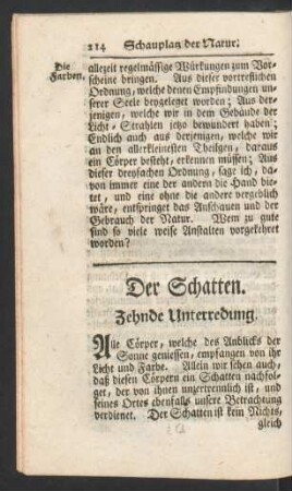 Zehnde Unterredung. Der Schatten.