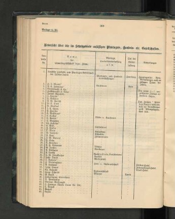 Uebersicht über die im Schutzgebiete ansässigen Plantagen-, Handels- etc. Gesellschaften.