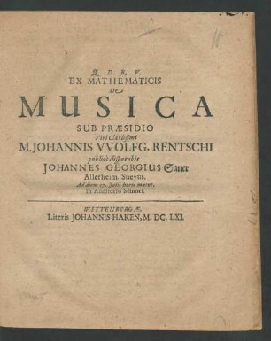 Ex Mathematicis De Musica
