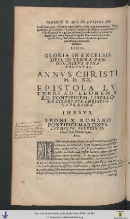 Annus Christi M.D.XX.