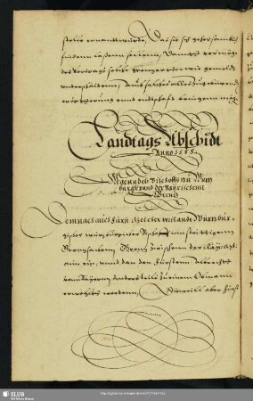Landtags Abschidt Anno 1558