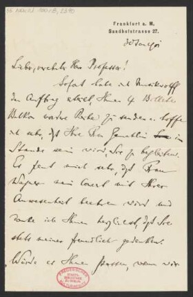 Brief an Karl Klindworth : 30.01.1901