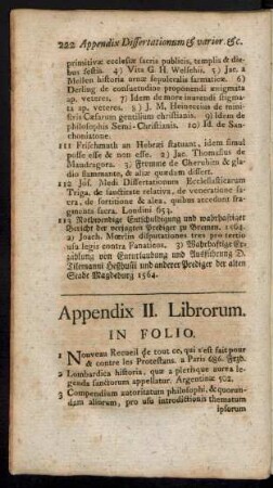 Appendix II. Librorum