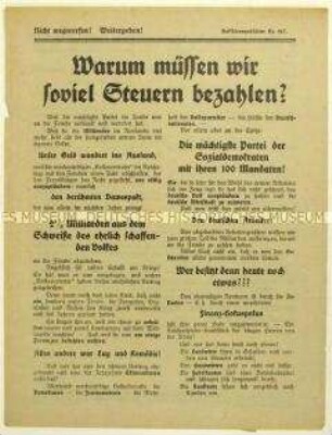 Flugblatt der Deutschen Erneuerungs-Gemeinde gegen die SPD anlässlich der bevorstehenden Reichstagswahl 1928