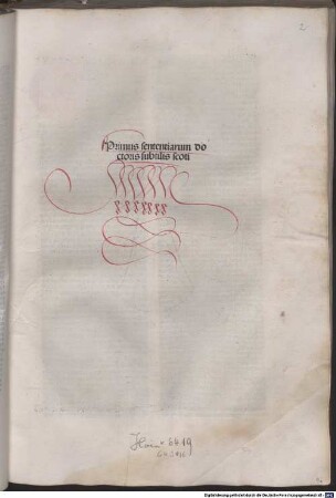 [Quaestiones super Sententias] : [Liber 1-4. Mit Tabula], 1. Primus sententiarum doctoris subtilis scoti