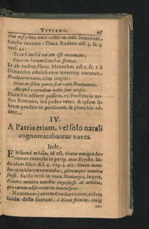 IV. A Patria etiam, vel solo natali cognominabantur naves.
