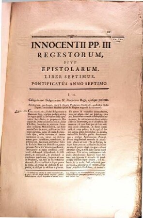 Diplomata, chartae, epistolae et alia documenta ad res francicas spectantia : ex diversis regni, exterarumque regionum archivis ac bibliothecis, iussu regis Christianissimi, multorum eruditorum curis, plurimum ad id conferente congregatione S. Mauri, eruta, 2,2. 2. Quae epistolas continet ; t. 2, Innocentii Papae III epistolas anecdotas, quotquot, in archivis Vaticanis hucusque delitescentes, in Collectione Baluziana olim desiderabantur, exhibens