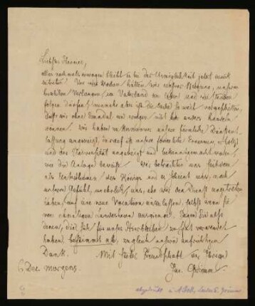 Brief von Jacob Grimm an Richard Maria Harnier