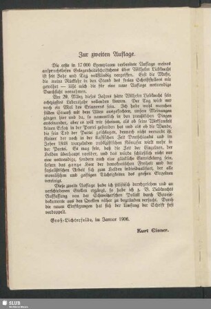 Zur zweiten Auflage