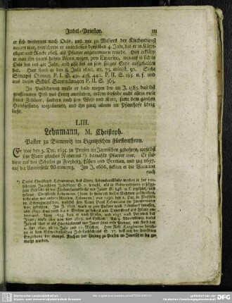 LIII. Lehnmann, M. Christoph
