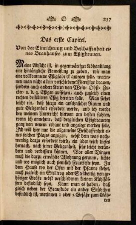 237-242, Das erste Capitel; Das zweyte Capitel