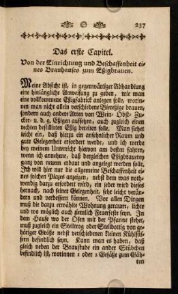 237-242, Das erste Capitel; Das zweyte Capitel