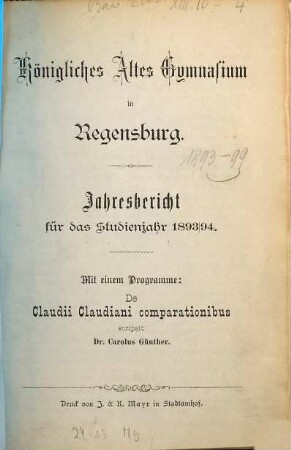 Jahres-Bericht. 1893/94