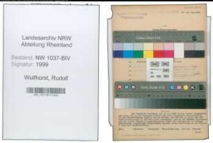 Entnazifizierung Rudolf Wulfhorst , geb. 03.03.1902 (Verw.Assistent)