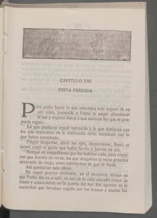 Capítulo XXI - Pista perdida