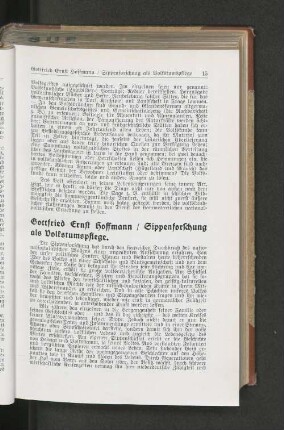 Sippenforschung als Volkstumspflege.