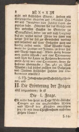 II. Die Erörterung der Fragen ...