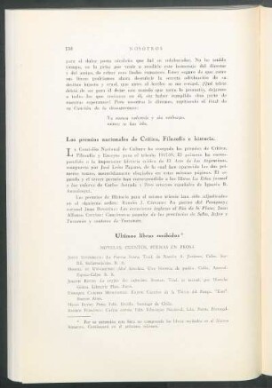 Los premios nacionales de crítica, filosofía e historia