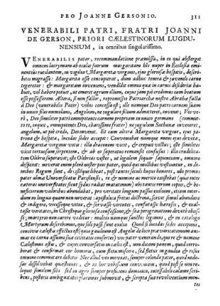 Venerabili Patri, Fratri Joanni De Gerson [...]