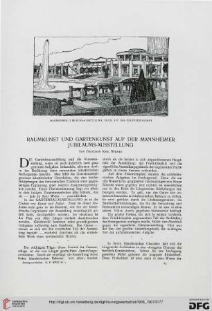 Raumkunst und Gartenkunst auf der Mannheimer Jubiläums-Ausstellung