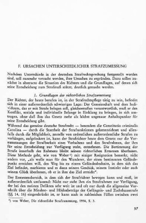 F. Ursachen unterschiedlicher Strafzumessung