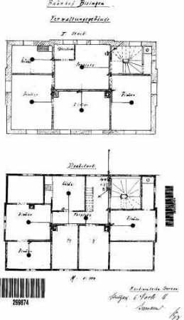 Bisingen: Empfangsgebäude Grundrisse 1.OG,DG