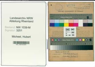 Entnazifizierung Hubert Micheel , geb. 26.03.1904 (Landwirt)