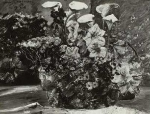 Blumenkorb mit Amaryllis und Kalla
