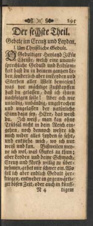 1. Um Christliche Gedult.