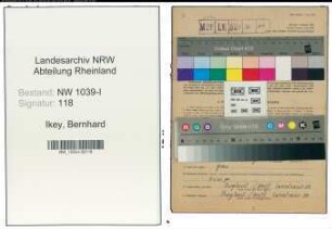 Entnazifizierung Bernhard Ikey , geb. 22.04.1912 (Zollbeamter)