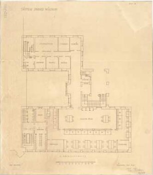 Fischer, Theodor; Würzburg, Münsterplatz; Sparkasse - Grundriss 1. OG