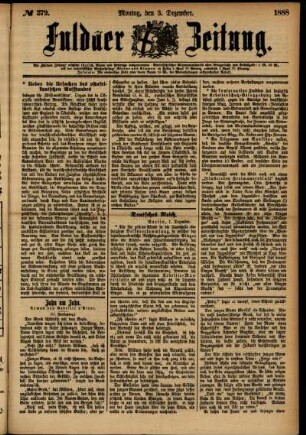 Ausgabe vom Montag, den 03. Dezember 1888.
