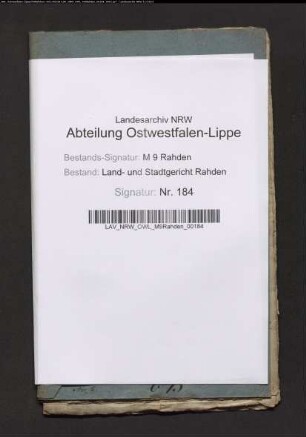 Erblasser: Vahrenkamp, Anna Marie Sophie: