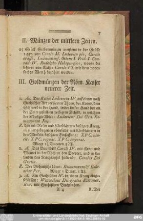 II. Münzen der mittlern Zeiten.